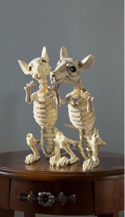 16" Rat Skeleton Halloween Decor - Set of 2