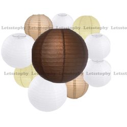 Brand new 10 packs Round Mixed Sized Paper Lanterns for wedding birthday baby shower graduation event home party decoration DIY art craft supplies