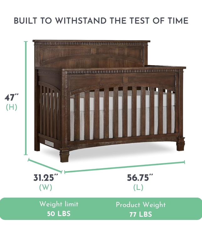in Convertible Crib in Antique Brown