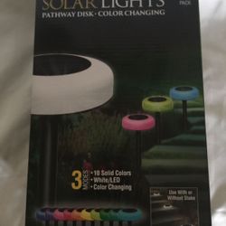  Outdoors Solar Lights  Pastel Colors Pathway  Changing  4 Pack New