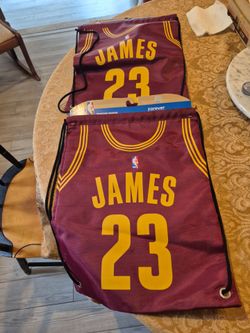 Two LeBron James drawstring backpacks