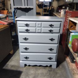 Light weight wood dresser painted light gray
