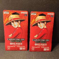 2x One Piece OP-13 Carrying on His Will Sleeved Booster Packs New