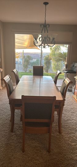 Elegant Dining Room Set – Solid Wood Table, 6 Chairs & China Cabinet