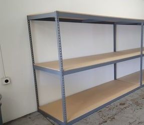 Warehouse 3 Tier Shelving 96 in W x 36 in D Heavy Duty Storage Rack Similar to Uline Stronger Than Homedepot Lowes And Costco Delivery Available