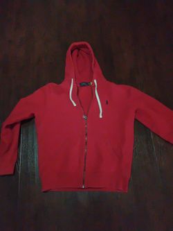 Polo Ralph Lauren Men's Red Cotton-Soft Fleece Lined Pullover Hoodie Men's Size Medium $20.00