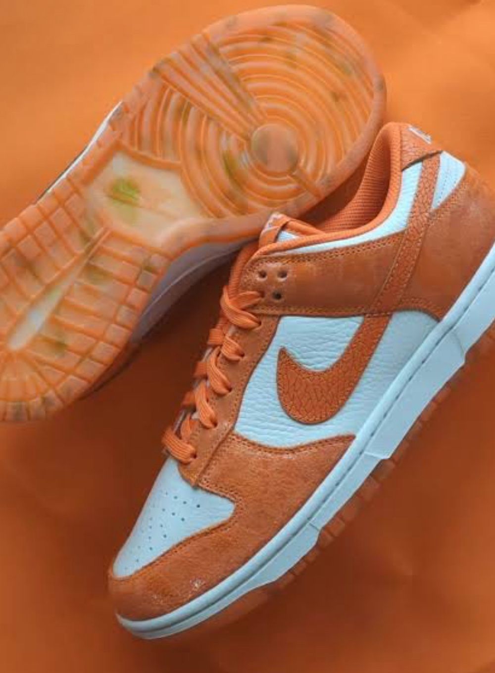 Brand New Cracked Orange Nike Low Dunks
