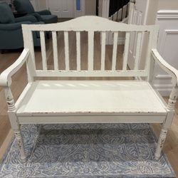 White Wood Bench 