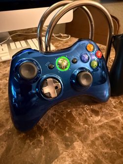 Xbox 360 Wireless Blue  Chrome & Black  Limited Edition Controller