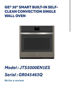 GE 30” Smart Built-In Self-Clean Convection Wall Oven – Like New