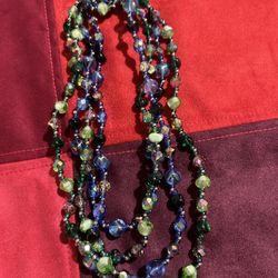 Vintage Crystal Beads Necklace 