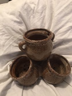 Four combined pots for succulents or herb planter