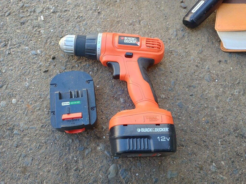 Black And Decker Drill And Batteries