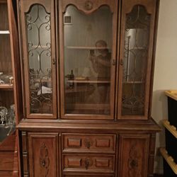 Vintage spanish-Mediterranean style china cabinet