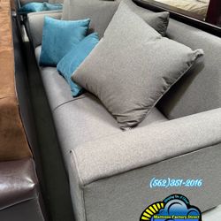 Sofa Couch Three Seater Nuevo New Gris Tela Fabric 