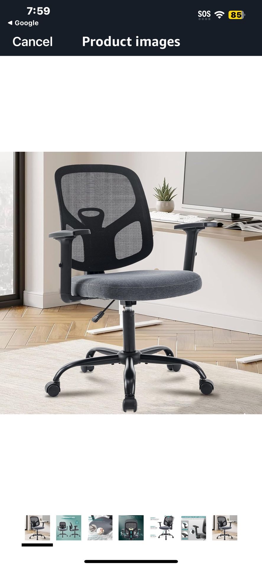 Office Chair Ergonomic Desk Chair, Mesh Computer Chair Home Office Desk Chairs, Comfy Swivel Task Lumbar Support Rolling Chair with Adjustable Backres