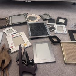Lot Of 15 + Picture Frames And Display Stands Mixed Styles