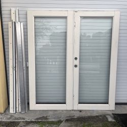 Doble Puertas de Cristal de Impactos con Marco