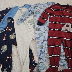2T Boy Fleece Footsie Pjs 