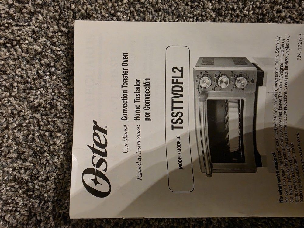 Foster Convecrion Toaster Oven
Model TSSTTVDFL2.