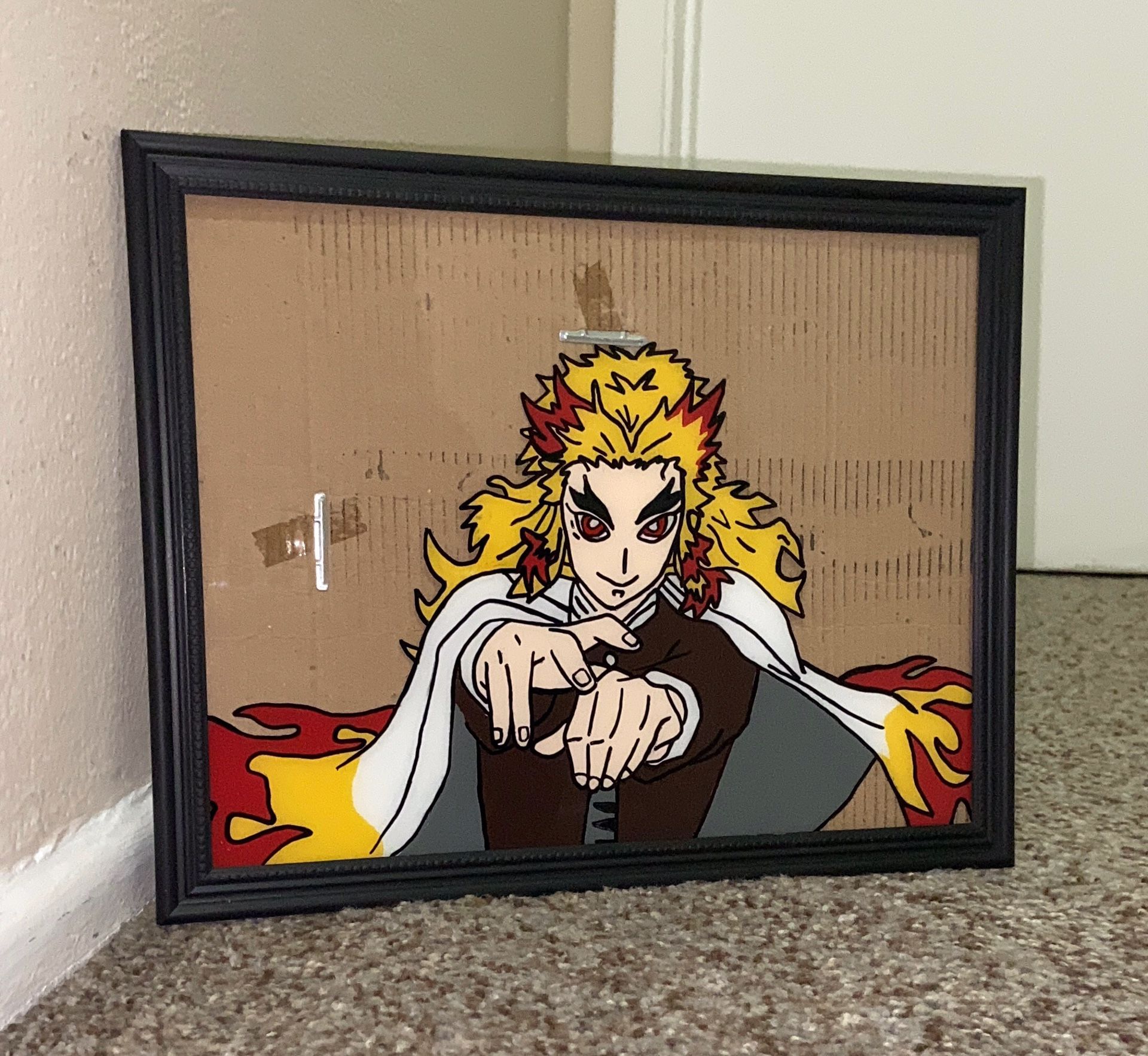 Glass Anime Painting Demon Slayer Custom Portraits Of Friends, Family, & Pets LOCATED IN COVINA