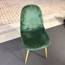 Green And Gold Set Of Four Dining Chairs 