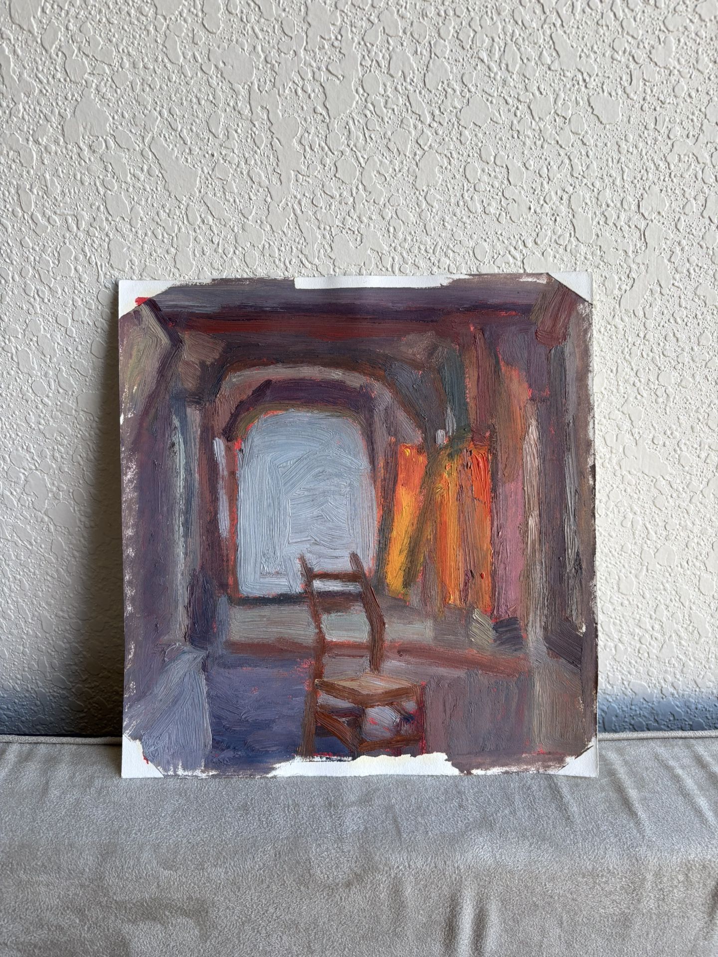 Abstract Home Art with Chair Oil Painting
