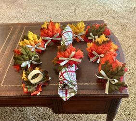 NEW! Set of 9 Fall Thanksgiving Napkin Rings
