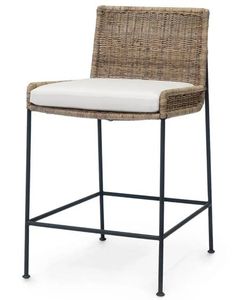 Palecek Nora 24" Counter Stool – Custom Tweed Weave Sand –New