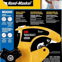 3M Hand Masker M3000 Tape Dispenser, Film & Tape, Applies Painter's Tape to Masking Film or Paper in One Continuous Application, Compact & Lightweight