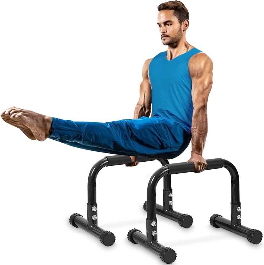 NEW 12 Inch High Non-Slip PushUp/Dips Bar Home Gym Calisthenics Gear W/ Hardware