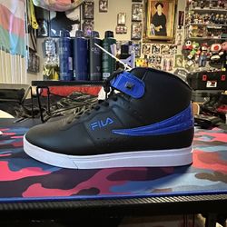 Black and Blue FILA High Tops
