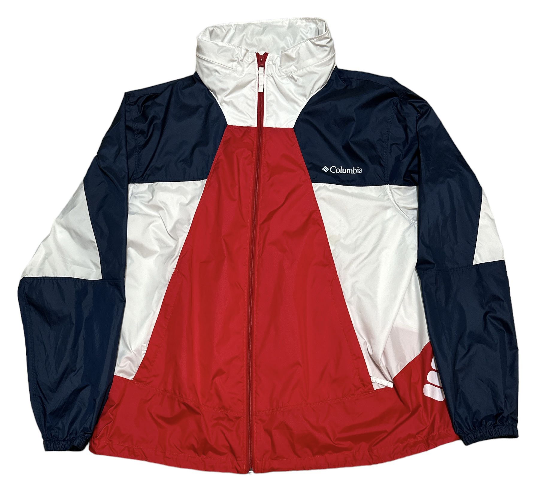Columbia Men’s Red White Blue Long Sleeve Activewear Windbreaker Jacket Size XL