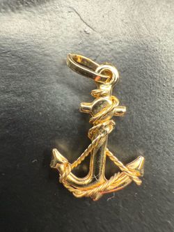 14k Gold Anchor Pendant