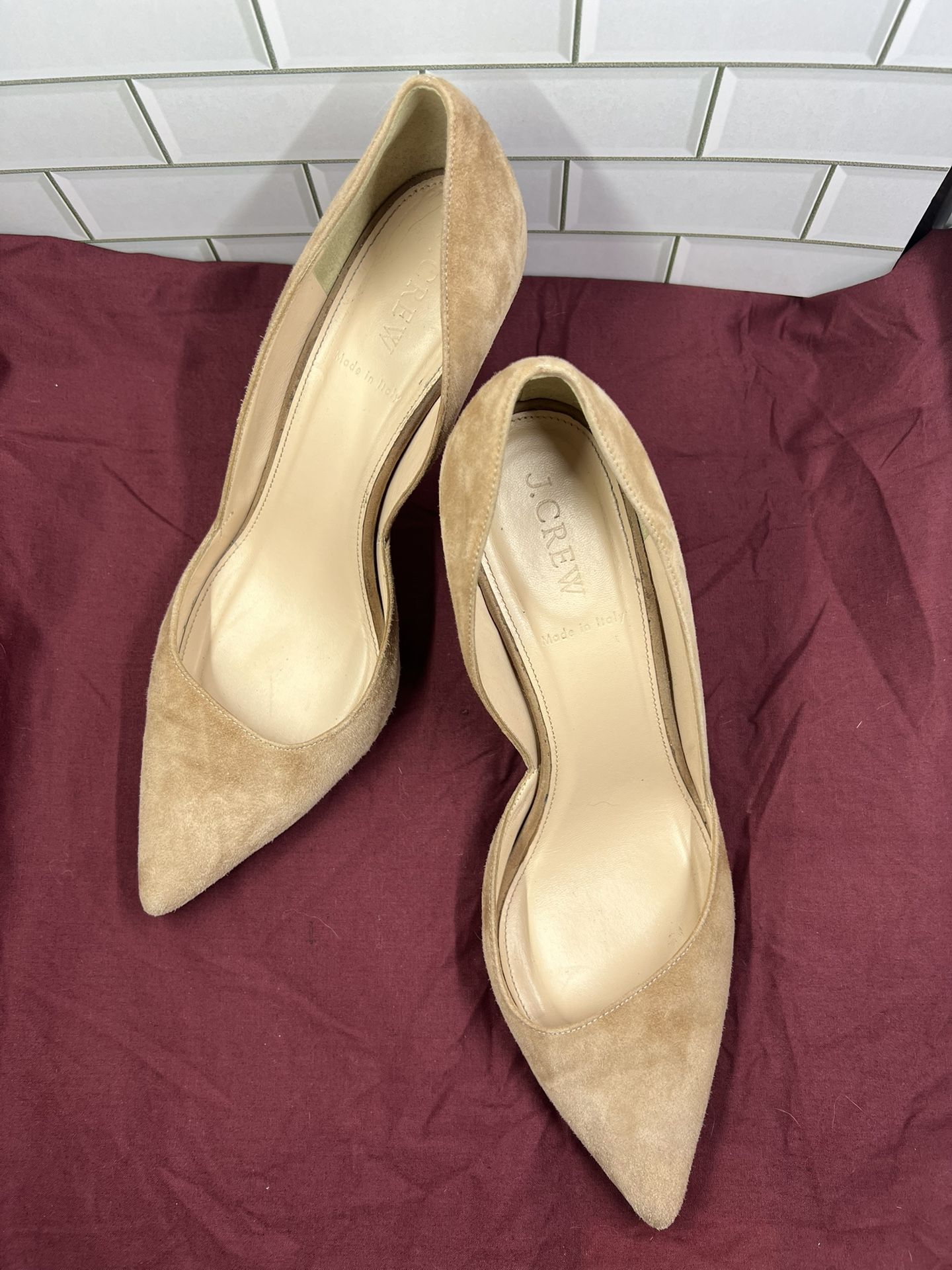 Jcrew Nude Suede Heels