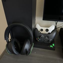 Xbox Series X w/ Console stand, 2 controllers, and Headset