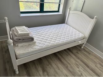 Pottery Barn Catalina White Twin Bed and Mattress