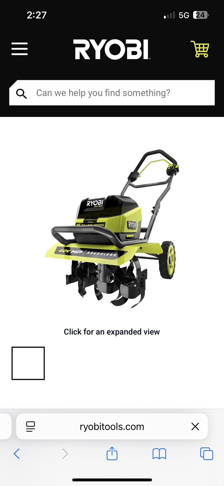 40V HP BRUSHLESS WHISPER SERIES 16" FRONT TINE TILLER KIT ..tool only ..No battery or charger