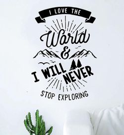 PRE MADE Wall Decal Home Decor Never Stop Exploring