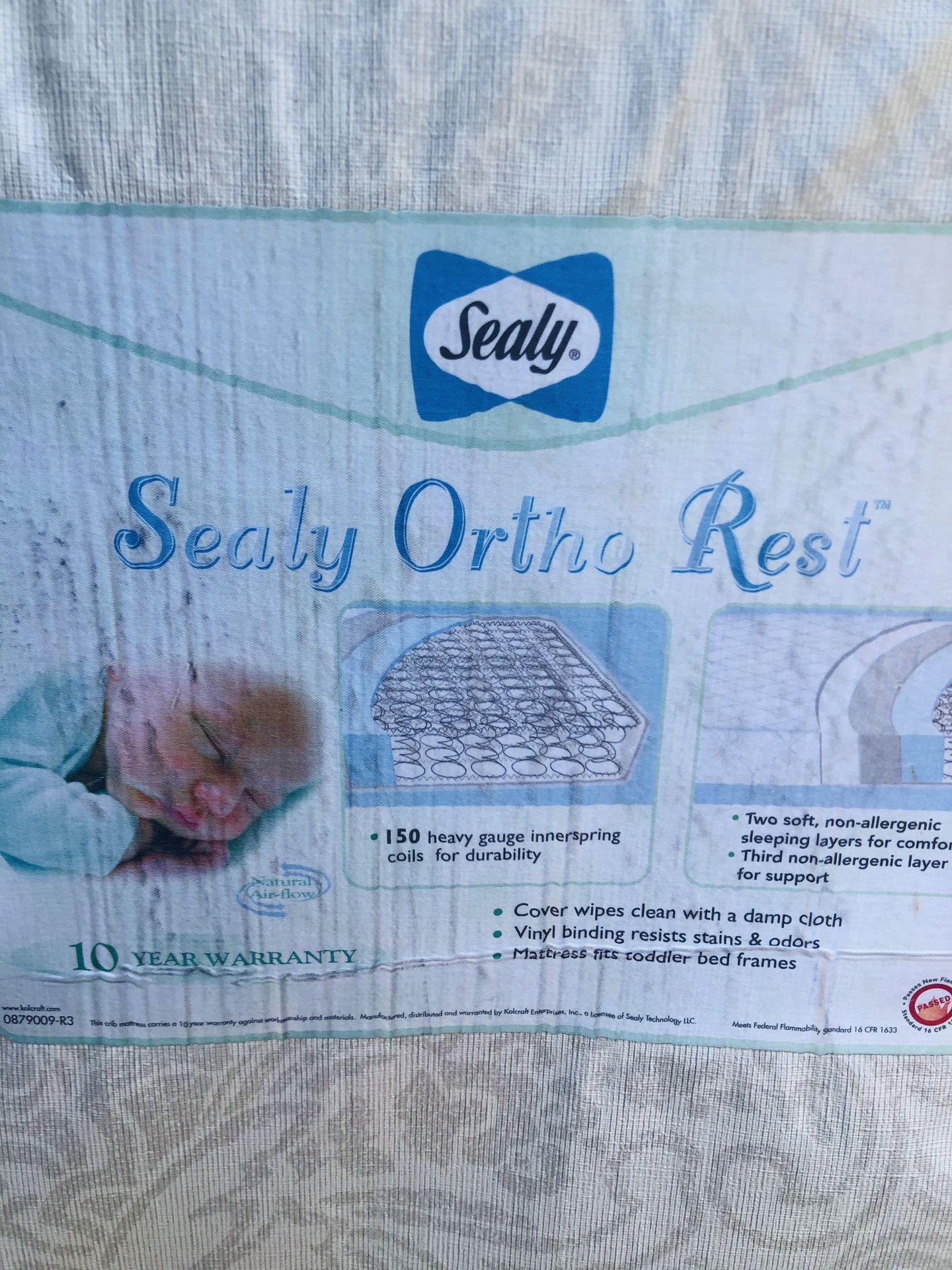 Sealy Orthorest crib mattress toddler / baby