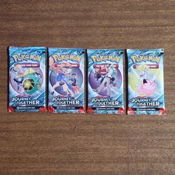 Pokemon Cards Scarlet and Violet Journey Together Booster Pack Art Bundle [Set of 4] 