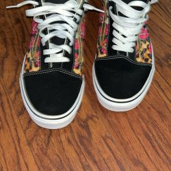 Vans old school roses cheetah checkered