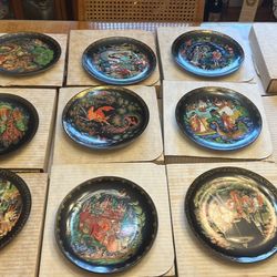 Vintage Russian Porcelain Plates -10 Pieces 