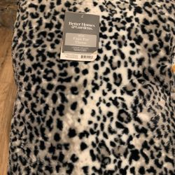 Home And garden  Leopard Faux Fur Throw 12.00