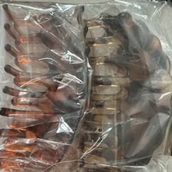  Hair Claw Clips Plastic Hair Claws French Hair Barrette Clamp Leopard Hair Catch Nonslip Hair Accessories for Women and Girls (Pack of 2