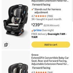 Graco Extend2Fit Car Seat - $139 - Almost New
