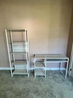 Computer desk and shelf