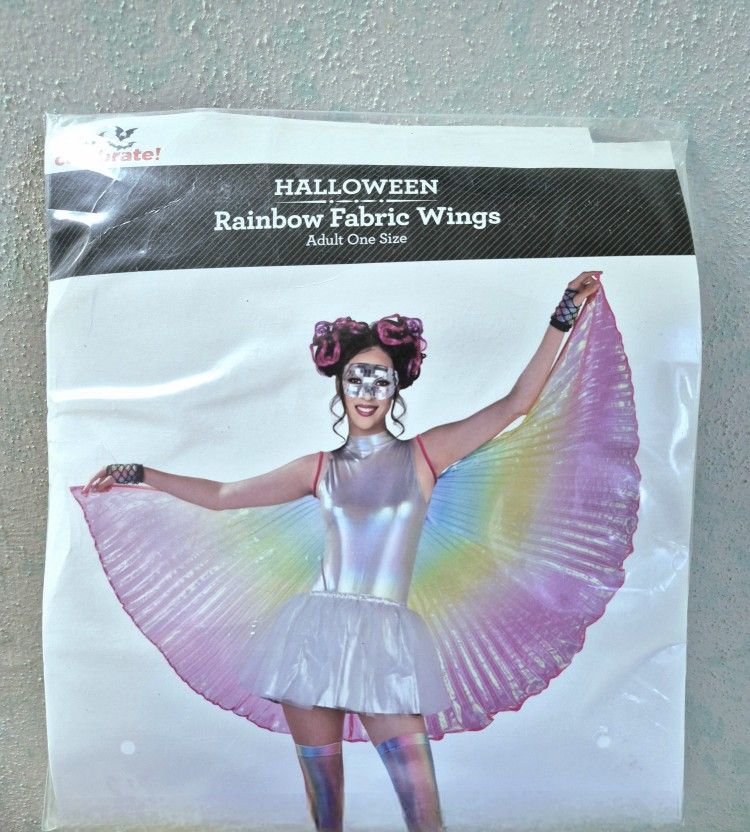 NEW Rainbow Fabric Wings, Costume for Adults, One Size Fits All