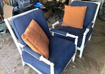 Set of two Modern blue spindle accent chair