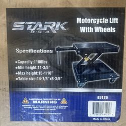 Motorcycle jack stand with wheels